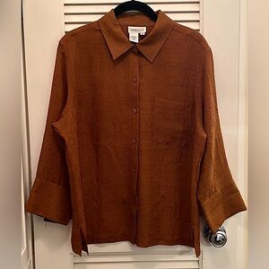 COLDWATER CREEK Blouse in Bronze Size L